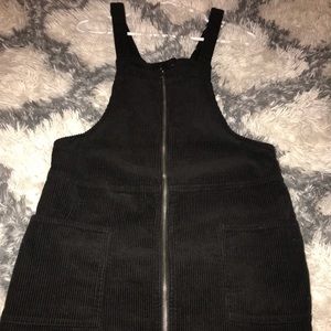 Black corduroy mini dress